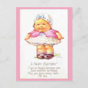 Süße und lustige Vintage-Geburtstagsfee (Kopie) Postkarte