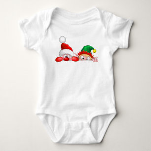 Süße und lustige Weihnachtsmann- und Elf-Figuren s Baby Strampler