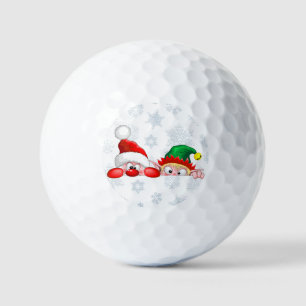 Süße und lustige Weihnachtsmann- und Elf-Figuren s Golfball