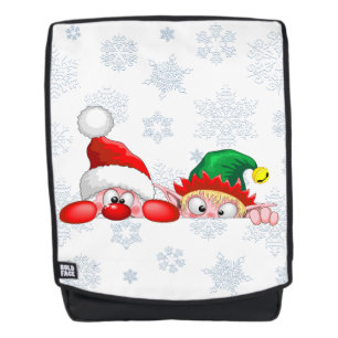 Süße und lustige Weihnachtsmann- und Elf-Figuren s Rucksack