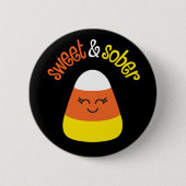 Süße und nüchterne Kürbiskerne für Halloween Button (Vorderseite)