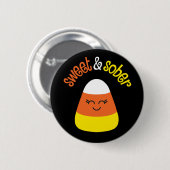 Süße und nüchterne Kürbiskerne für Halloween Button (Vorne & Hinten)
