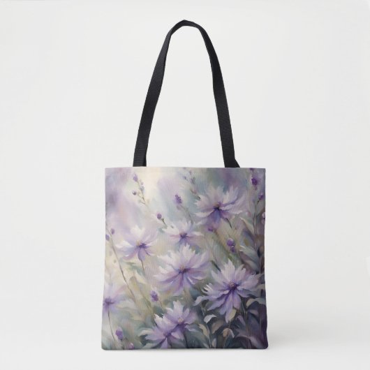 Süße und romantische violette Blumen Tasche (Vorderseite)