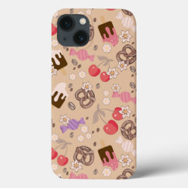Süße und salzige Leckereien Beige Muster Case-Mate iPhone Hülle