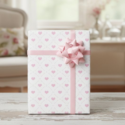 Süße und sanfte rosa kleine Herzen Geschenkpapier