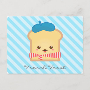 Süße und verspielte französische Toast, Food Doodl Postkarte