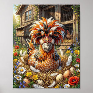 Süße und wunderliche polnische Hühnerstall Poster