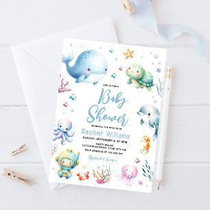 Süße Under the Sea-Baby-Party Einladung