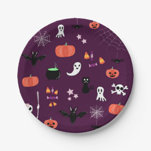 Süße unheimliche Halloween-Kunst Pappteller