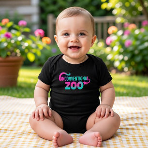 Süße unkonventionelle Zoo-Schwarz-Zweiseiten-Body Baby Strampler