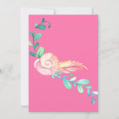 Süße unter dem Meer Rosa Meerjungfrau Mädchen Gebu Einladung (Rückseite)