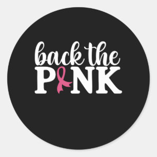 Süße Unterstützung für den Pink Ribbon Brustkrebsm Runder Aufkleber