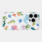 Süße Unterwasserfreunde – Ozean-Tier-Muster  iPhone Hülle (Rückseite (Horizontal))