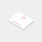 Süße Unzertrennliche Boho Romantisches Rotes Herz Post-it Klebezettel (angewinkelt)