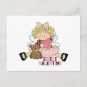 Süsse Valentine Blonde Feiertagspostkarte (Vorderseite)