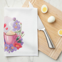 Süße Valentins-Cocoa-Tassen mit Blumen und Herzen