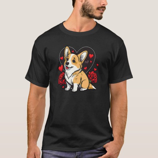 Süße Valentins Corgi Coole Pembroke Welsh Corgi 1 T-Shirt (Vorderseite)