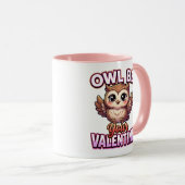 Süße Valentins-Eule – Eule wird dein Valentin sein Tasse (VorderseiteRechts)