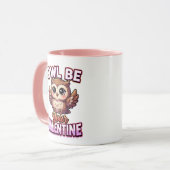 Süße Valentins-Eule – Eule wird dein Valentin sein Tasse (Vorderseite Links)