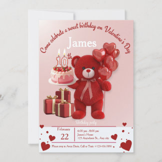 Süße Valentins-Geburtstags-Einladung – 10. Geburts Einladung