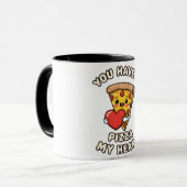 Süße Valentins-Pizza-Scheibe – Lustiges romantisch Tasse (Vorderseite Links)