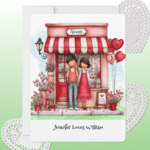 Süße Valentins-Shop-Ko-Abkürzungen Flach