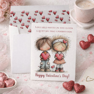 Süße Valentinsfreunde – Whimsical Kids Feiertagskarte