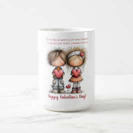 Süße Valentinsfreunde – Whimsical Kids Kaffeetasse