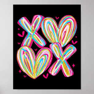 Süße Valentinsgrüße Xoxo Pinselstrich Herzen Umarm Poster