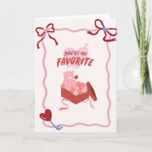 Süße Valentinskarte You're My Favorite mit Bär & R Karte