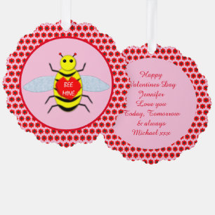 Süße Valentinstag-Biene Custom Ornament Karte