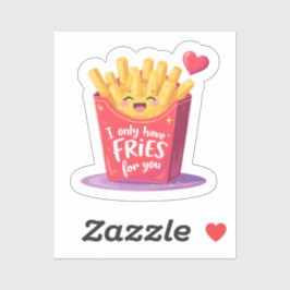 Süße Valentinstag-Fritten-Pun Aufkleber