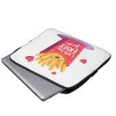 Süße Valentinstag-Fritten-Pun Laptopschutzhülle (Vorne Knopf)