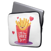 Süße Valentinstag-Fritten-Pun Laptopschutzhülle (Vorderseite Links)