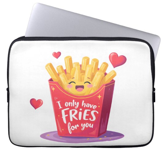 Süße Valentinstag-Fritten-Pun Laptopschutzhülle (Vorderseite)
