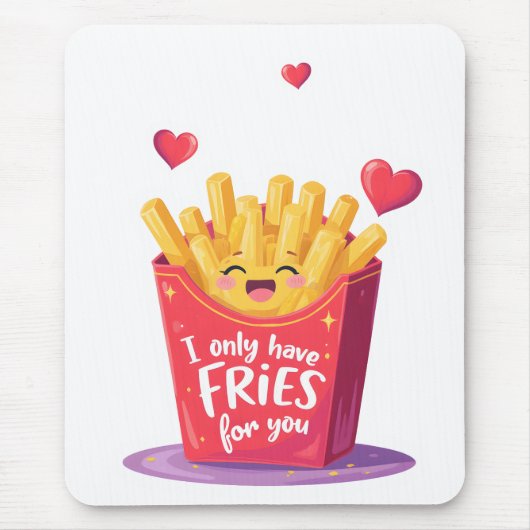 Süße Valentinstag-Fritten-Pun Mousepad (Vorne)
