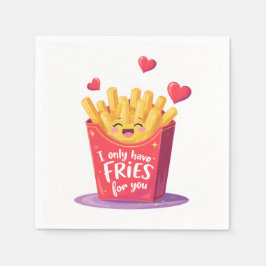 Süße Valentinstag-Fritten-Pun Serviette