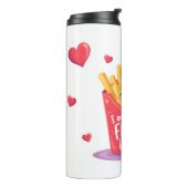 Süße Valentinstag-Fritten-Pun Thermosbecher (Nach links gedreht)