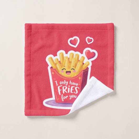 Süße Valentinstag-Fritten-Pun Waschlappen (Waschlappen)
