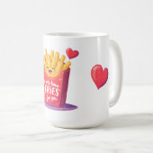 Süße Valentinstag-Fritten-Wortspiel Kaffeetasse (VorderseiteRechts)