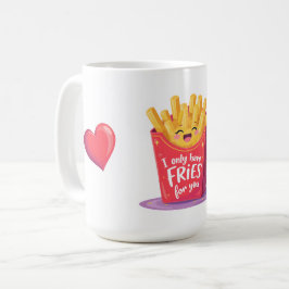 Süße Valentinstag-Fritten-Wortspiel Kaffeetasse