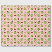 Süße Valentinstag-Frösche Geschenkpapier (Flach)