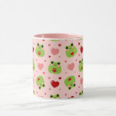 Süße Valentinstag-Frösche Rosa Kaffeetasse (Zentrum)