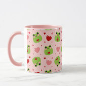 Süße Valentinstag-Frösche Rosa Kaffeetasse (Links)