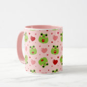 Süße Valentinstag-Frösche Rosa Kaffeetasse (Vorderseite Links)