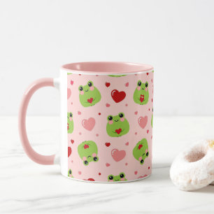 Süße Valentinstag-Frösche Rosa Kaffeetasse