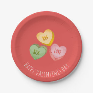 Süße Valentinstag-Gesprächsherzen Spielerei Pappteller