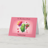 Süße Valentinstag-Gurke mit Blumen Dankeskarte (Vorderseite)