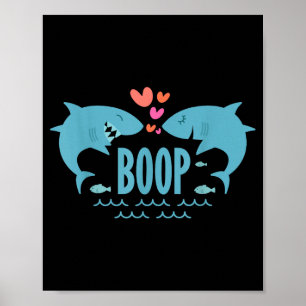 Süße Valentinstag-Hai-Küsse - Boop Stoßen Nein Poster