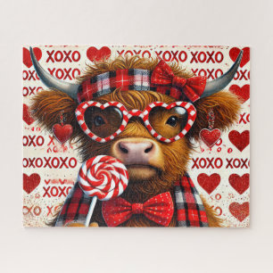 Süße Valentinstag-Hochlandkuh Puzzle